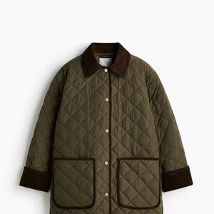 H&M quilted olive green barn jacket